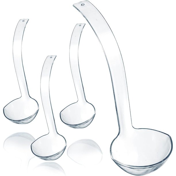 CYQUIO Clear Plastic Soup Ladle And Gravy Ladle I 4 Pack 5 Ounce I