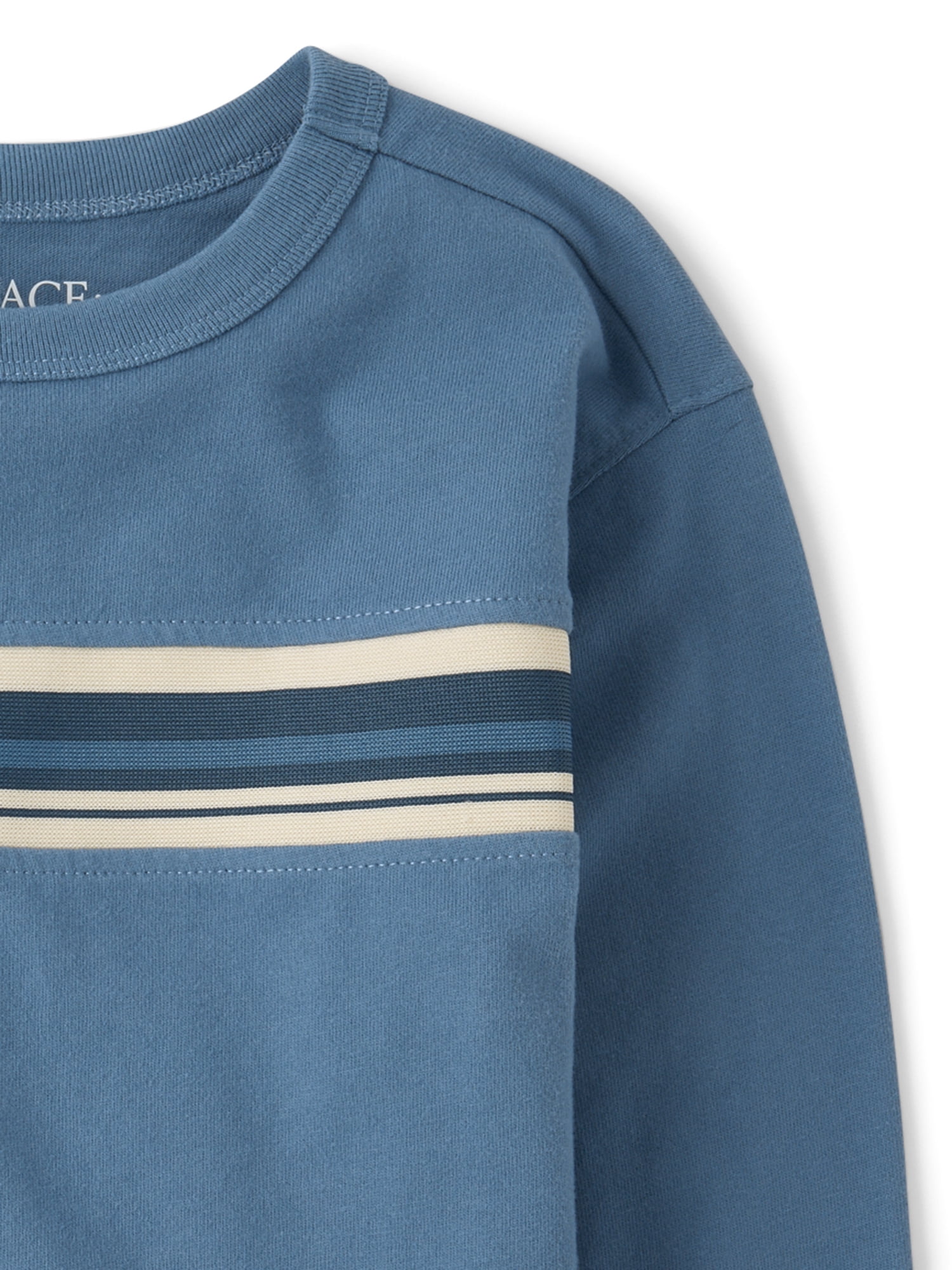The Children's Place Boys Long Sleeve Striped Sueded Top, Sizes XS-XXL