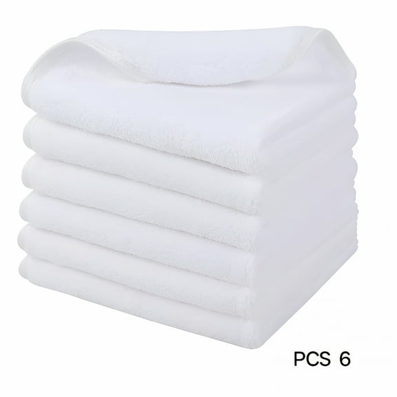 ACDANC Microfiber Face Cloths for Bath Reusable Makeup Remover Cloth White Washcloths Ultra Soft And Absorbent Washcloths White 6 Pack