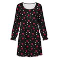 thumbnail image 5 of Auroural Girl'S Round Neck Long Sleeves Dress Homewear Sleeping Dress Kids, 5 of 9