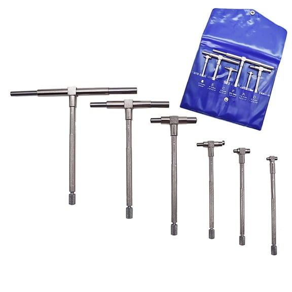 EPOTOOR 5/16In - 6In Precision Telescoping Gage Set, T-Bore Hole Gauges w/Pouch (6 PCS)