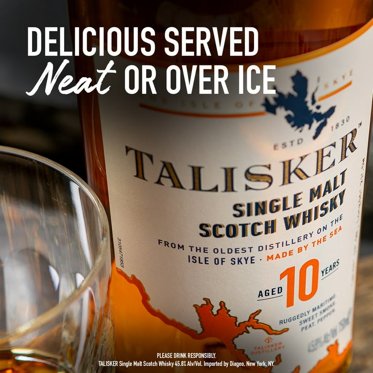 Talisker 10 Year Old Single Malt Scotch Whisky, 750 mL, 46