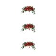 thumbnail image 4 of Transemion 1/2/3 Artificial Flower Wreath - Add Of Beauty To Door Threshold Realistic Appearance vintage red 3PCS, 4 of 6