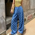 thumbnail image 2 of XINPING Women's Wide Leg Baggy Sweatpants Polka Dot Y2K Casual Trousers Elastic Waist,Drawstring,Loose Pants,Trendy Y2K Pants, 2 of 5