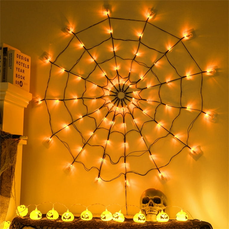 39'' Halloween Decoration Web Lights Indoor Outdoor Party Garden Decor w/  Spider