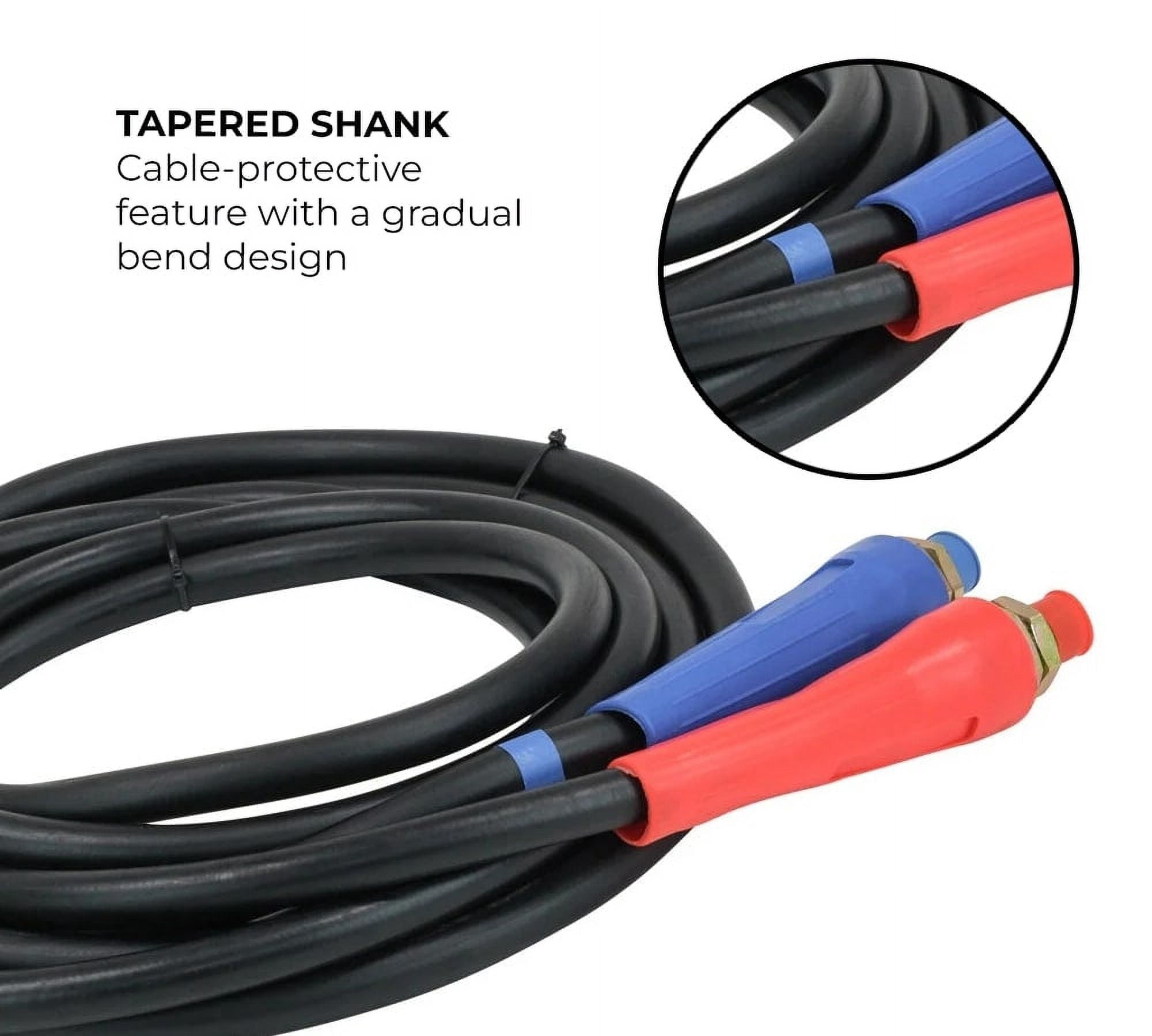 15 Ft Air Line Hose Assemblies with Flexible Grips & 1/2" NPT Fittings - 1 pair (2 pcs) - Air Line Hose Straight Lead Set for Semi Truck, Trailer, Tractor