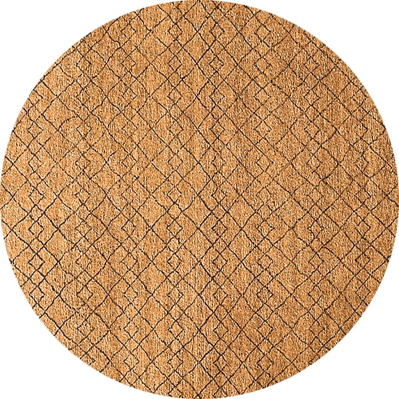 Ahgly Company Indoor Round Solid Orange Modern Area Rugs, 5' Round