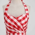 thumbnail image 7 of Dress pstuiky Women Hepburn Style Dress Vintage Plaid Print Dress Sleeveless V-Neck Dress Knee-Length Dress Clothing Dress Costumes for Party Red L, 7 of 7