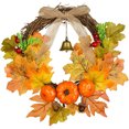 thumbnail image 3 of Corona de calabaza y bayas para puerta de 30 cm para Halloween y Acción de Gracias - Decoración de interior y exterior Autumn Glory, 3 of 7