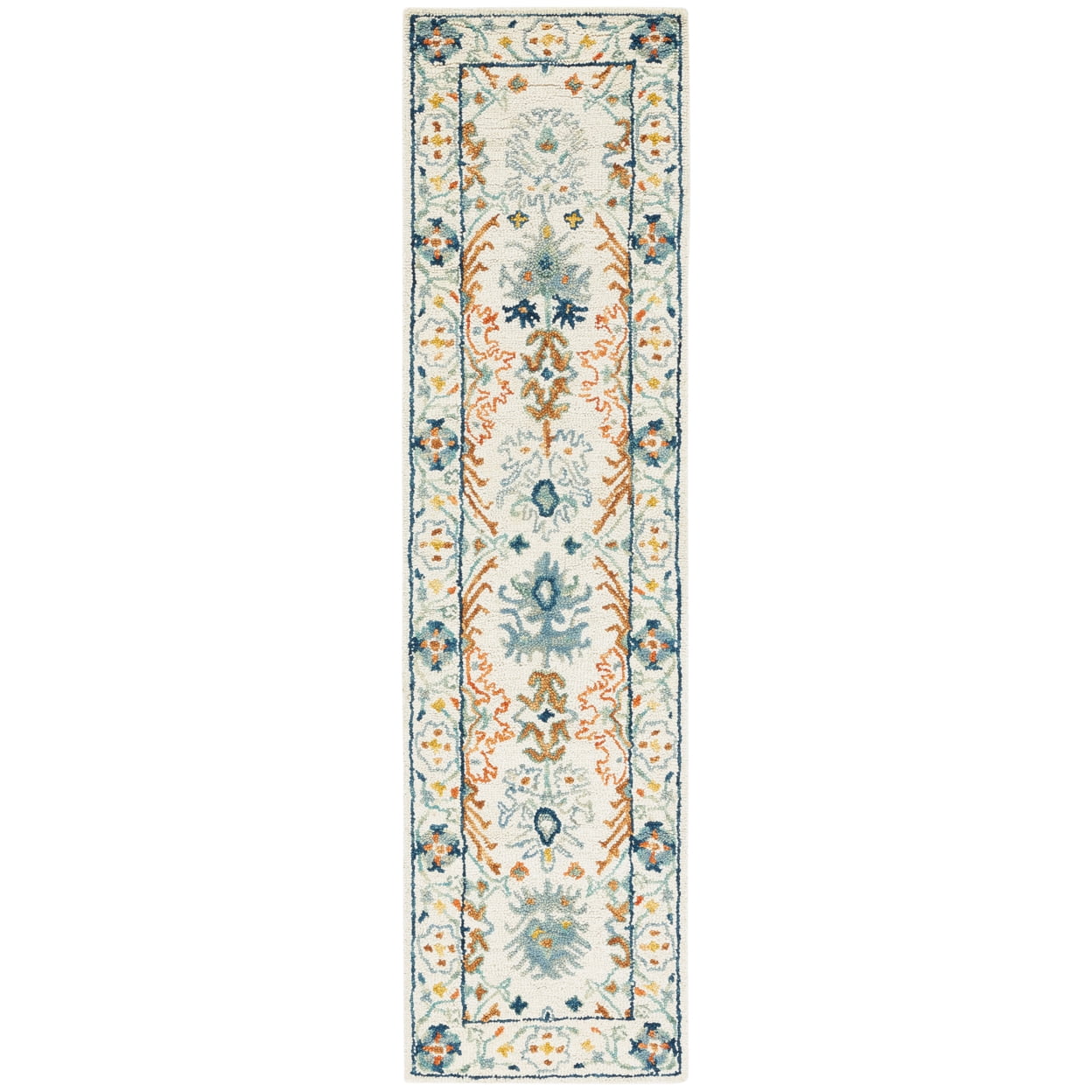 SAFAVIEH Aspen Brooks Southwestern Area Rug, Ivory/Blue, 5' x 5' Round