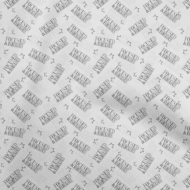 oneOone Tissu en Rayonne Gris Texte Matériel de Robe Tissu Imprimé Tissu au Mètre 56 Pouces de Large
