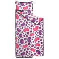 thumbnail image 2 of Pink and Purple Leopard Print Teens Toddler Nap Mat with Pillow, Sleeping Mat Bag for Preschool Daycare 60"x20", 2 of 6