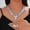 Silver, variant on TAZAG luxury earrings necklace two-piece set full of diamonds fashion set chain bridal dress wedding banquet accessories