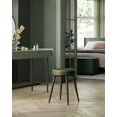 thumbnail image 4 of EKHO Collection - Dining Chairs Stools Set of 2, Upholstered Kitchen Stools, Vanity Stools, Synthetic Leather with Stitching, Forest Green, 4 of 7