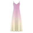 thumbnail image 5 of Ayolanni Pink Womens Casual Dresses Plus Size V-Neck Ombre Sleeveless Maxi Dresses Junior Dresses for Teen Girls S, 5 of 5