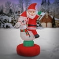 thumbnail image 3 of 6 ft. Pre-Lit Inflatable Christmas Santa on Rocking Horse, Red & White, 3 Warm White LED Lights, 3 of 3