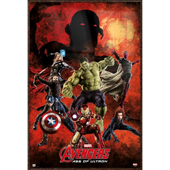 Avengers 2: Age Of Ultron - Framed Movie Poster / Print (The Avengers & Ultron) (Size: 24" x 36")