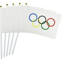 25 Pack Sports Games Flag Small Mini Sports Rings Hand Held Stick Flags Banner Outdoor Yard tive,5"x 8" Inch Olympic Games