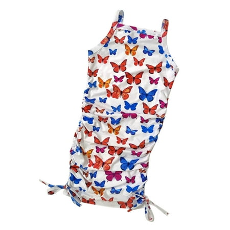 

TAIAOJING Toddler Girl Dress Kids Baby Children Print Butterfly Summer Sleeveless Dresses 4-5 Years