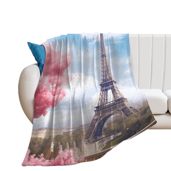Eiffel Tower Soft Cozy Warm, Lightweight And Plush Flannel Throw Blankets - Perfect for Couch, Bed, Travel