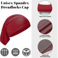 thumbnail image 4 of 6 Pcs Unisex Dreadlock Bands Tubes Elastic Braids Cap Long Hair Dreads Head Wrap Ty, 4 of 5