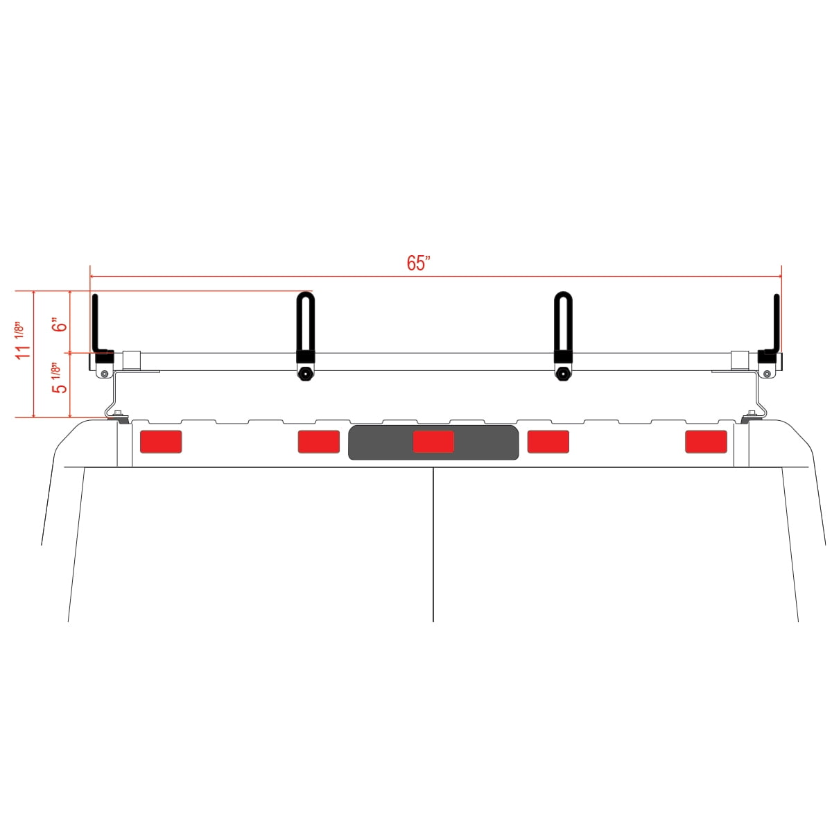 Vantech Heavy Duty 3 Bar ladder roof rack, Fits RAM ProMaster High Roof All years