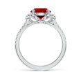 thumbnail image 2 of ANGARA Classic Round Lab Grown 2.1 Ct Ruby Couture Engagement Ring for Women in 14K White Gold (Size-8mm) | July Birthstone, Birthday, Anniversary, Jewelry Gift for Women | Lab-Grown Ruby Ring, 2 of 8