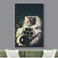 thumbnail image 2 of wall26 Canvas Print Wall Art Astronaut with Cat Head &amp; American Flag Astronomy &amp; Space Animals Digital Art Funny Chic Portrait Colorful Multicolor for Living Room, Bedroom, Office - 12"x, 2 of 7