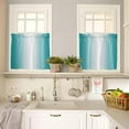 thumbnail image 4 of Kitchen Curtains Set, Teal Ombre Kitchen Curtains and Valances Set, Farmhouse Turquoise Gradient Aesthetics Rod Pocket Tier Curtains 24 Inch Length for Cafe/Bedroom Windows, 4 of 6