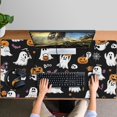 thumbnail image 4 of Long Mouse Pads for Desk,Black Halloween Ghosts and Pumpkins Desk Mats on Top Of Desks, Desk Mouse Pad Extra Large with 3mm Non-Slip Base and Stitched Edge for Gaming,Office,Work,Home 47.3"x23.6", 4 of 6