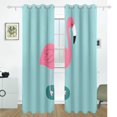 thumbnail image 2 of Flamingo in Blue Black Out Curtains 84 Inch Length Curtains for Sliding Glass Doors Bedroom Living Room 2 Pack, 2 of 6