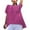 Hot Pink, variant on Quinlirra T shirts for women Womens Solid Color Cotton Linen Shirt With Irregular Hem Short-sleeve Patchwork Loose Round Neck Top