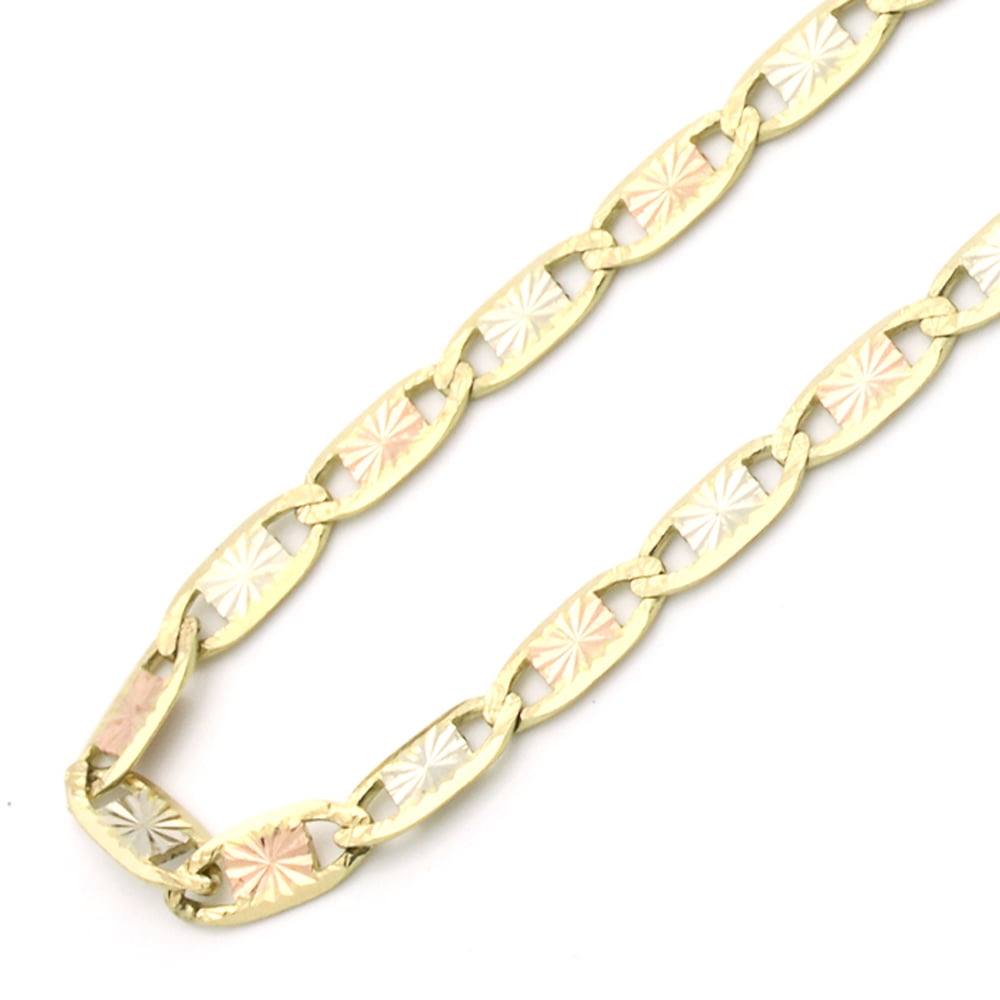 14K Tri-color Gold Chain 3.5mm 