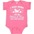 thumbnail image 3 of Inktastic I was Born to be Wild and Free with Wolf and Mountains Boys or Girls Baby Bodysuit, 3 of 5