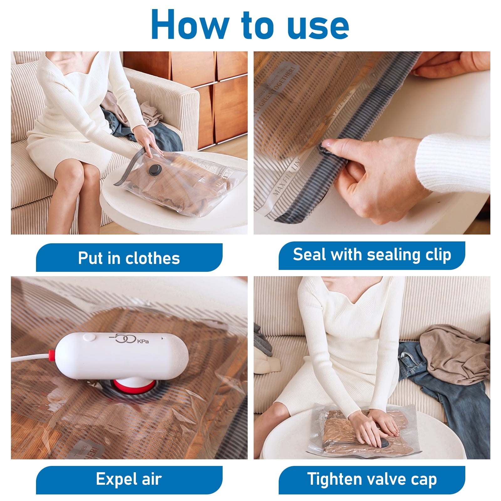 Vacbird 18 Pack Travel Vacuum Storage Bags with USB Electric Pump, Compression Packing Bags for Travel, Space Saver for Clothes Clothing Suitcase and Luggage