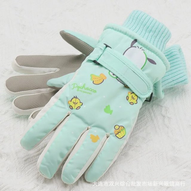 Guantes de esquí de dibujos animados Ultraman Sanrio My Melody Kuromi para niños, además de terciopelo de algodón, mantener los dedos más cálidos, regalo de Navidad