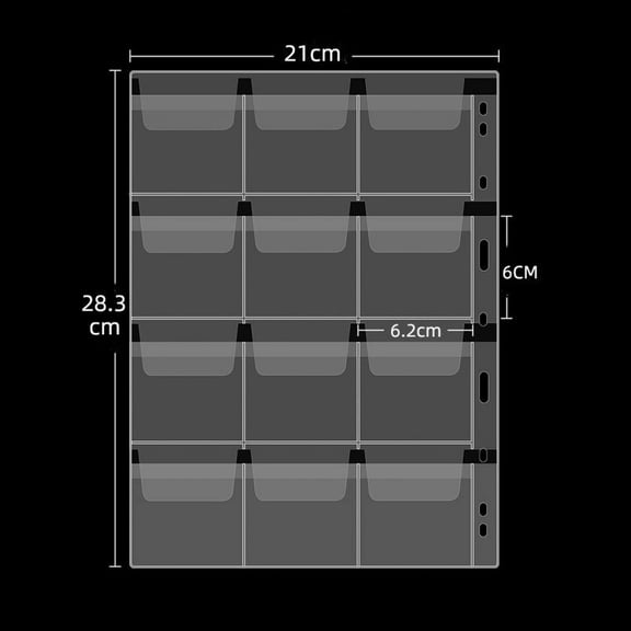 12 Pockets Coin Binder Pages - Holders 1 pcs Loose-Leaf Sheets Acid-Free Collection Holders for Medallion Coin Stamp Currency Collecting Supplies