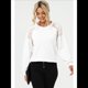 thumbnail image 5 of Blusas de Larga para Mujer, Elegantes, Informales, con Cuello Redondo, de Punto con Encaje de Gofre y Patchwork, Blusas Holgadas A XL, 5 of 8