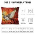 thumbnail image 5 of Leisuo  Orange Throw Pillow Cushion Cover, Illustration of Flying Phoenix Bird in The Burning Mythical Creature Print, Decorative Square Accent Pillow Case, Orange and Yellow White, 5 of 5
