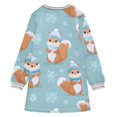 thumbnail image 6 of Girls' long-sleeved dress Squirrel Snowflake Girls' A-line dress with ribbed cuffs Soft and comfortable, 6 of 6