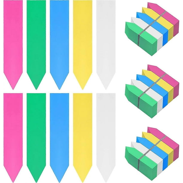Multi-Coloured Plastic Vegetable Garden Labels (500 Pack) - 10 x 2 cm - Vegetable Garden Sign/Waterproof Garden Label in 5 Colors for Nursery, Seeds