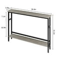 thumbnail image 7 of Narrow Console Table, 2 Tier Skinny Sofa Table with Adjustable Shelf, Grey, 7 of 7
