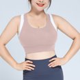 thumbnail image 4 of Mrat Bralettes for Women Padded Yoga Bra for Women Padded Push up Sports Bra Athletic Running Sports Bra Workout Bra Yoga Bralettes Plus Size Cropped Tank Tops S-133 Pink-A S, 4 of 6