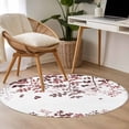 thumbnail image 5 of Area Rug 36in, Retro Farmhouse Brown Red Leaves Floor Carpet Living Room Rug, Rustic Gradient Botanical Non-Slip Welcome Mat Indoor Rugs for Bedroom Dining Room, 5 of 9