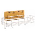 thumbnail image 1 of Estante de almacenamiento para baño, organizador de esquina, inodoro, cocina, estante para colgar en la pared, estante de hierro sin taladrar, amarillo con ganchos Inevent HA001359-04B, 1 of 6