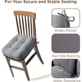 thumbnail image 3 of Dining Chair Cushions 4 Pack, Thick Chairs Pads for Indoor Kitchen Room - Washable, Non-Slip Memory Foam Seat Cushion with Ties, 16.5"x16.5"x 3.5", Set of 4,Grey, 3 of 17