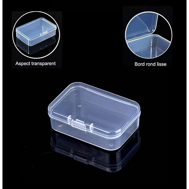 Saich 6 Pieces Clear Mini Storage Box, Plastic Jewelry Storage Containers Organizer, For Collecting Small Items, Beads, Jewelry, Business Cards, Craft