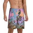 thumbnail image 2 of Sikiie Sky Sunflower Skull Mens Pajama Shorts, Lightweight Lounge Pant with Pockets Soft Sleep Pj Shorts for Men3X-Large, 2 of 6