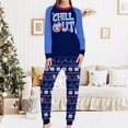 thumbnail image 4 of Pantalones De Camisa De Otoño Conjunto de pijama familiar de 2 piezas con cuello redondo estampado azul para padres e hijos traje diario Cgtredaw Mamá Azul Xxl para Mujer, 4 of 7
