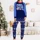 thumbnail image 5 of Pantalones De Camisa De Otoño Conjunto de pijama familiar de 2 piezas con cuello redondo estampado azul para padres e hijos traje diario Ygjytge Mamá Azul S para Mujer, 5 of 8